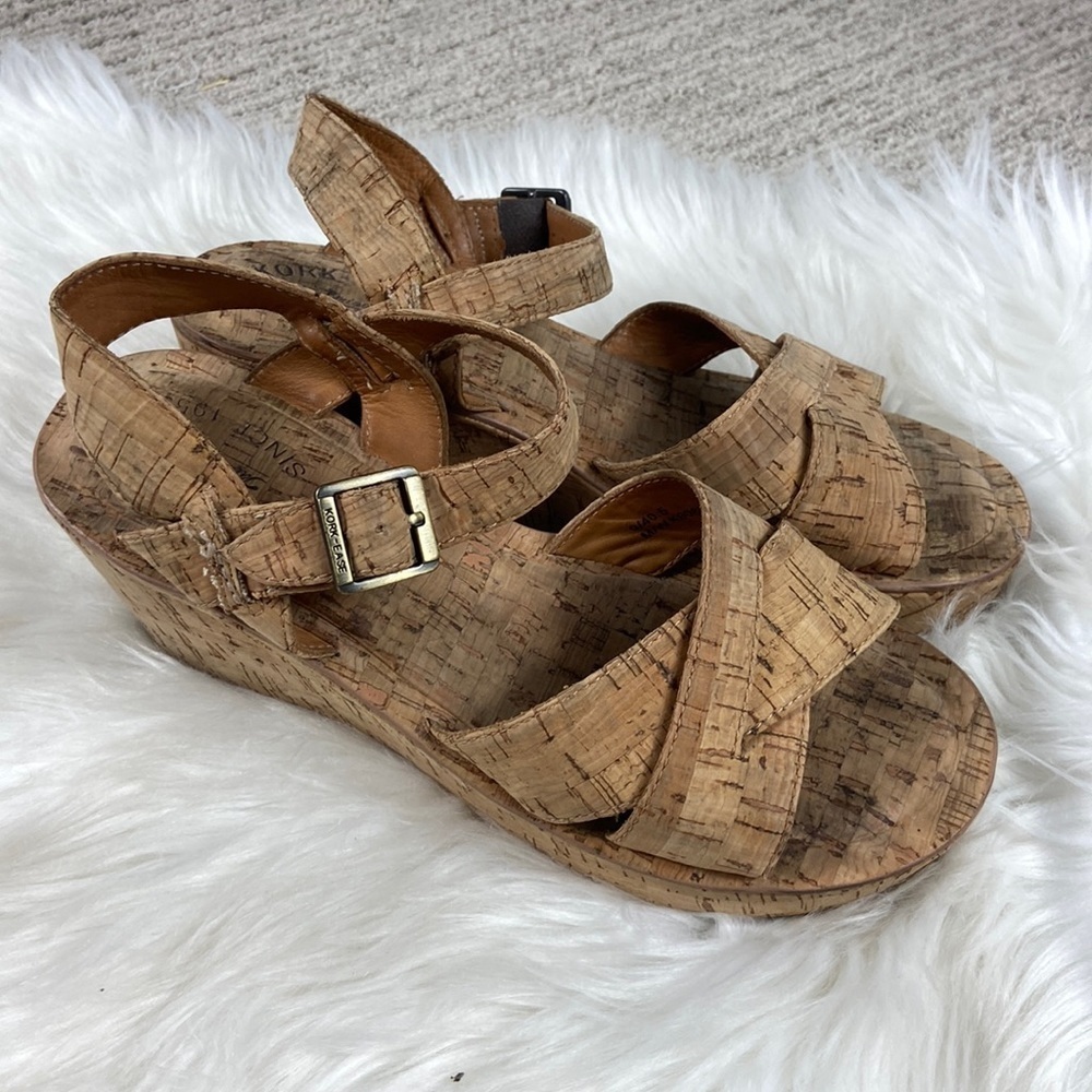 Kork-Ease Ava Cork Platform Ankle Strap Sandals 9 - Picture 2 of 11